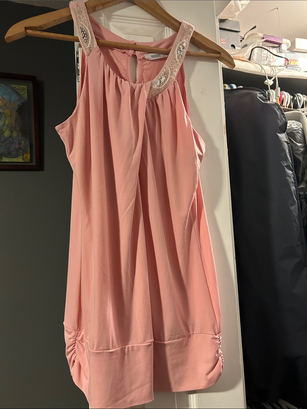 Ricki's Pink Beaded Strap Sleeveless Camisole